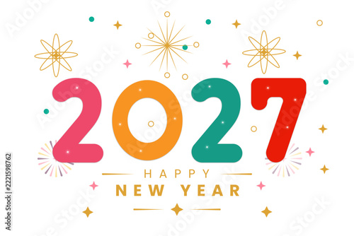 Colorful 2027 New Year Celebration