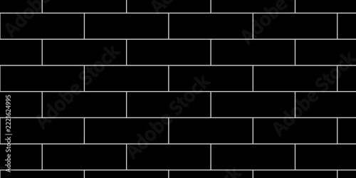 Black brick background texture. brick pattern and black background wall brick.	