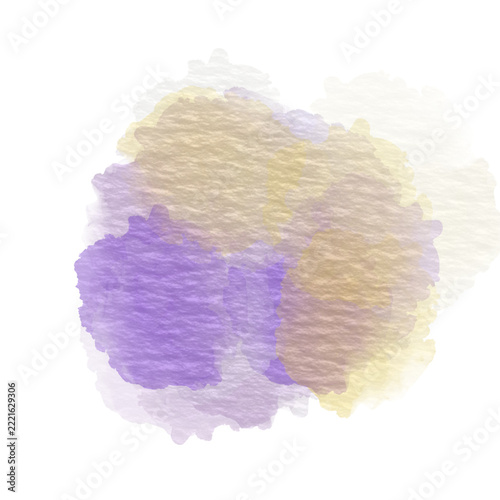 Pastel watercolor splash stain set, soft gradient watercolor blot clipart collection with paper texture isolated on white background
