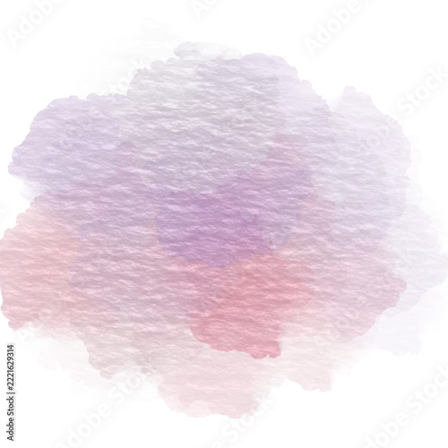 Pastel watercolor splash stain set, soft gradient watercolor blot clipart collection with paper texture isolated on white background