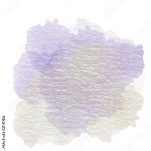 Pastel watercolor splash stain set, soft gradient watercolor blot clipart collection with paper texture isolated on white background