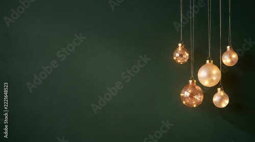 Elegant hanging glass bulbs with warm glow for festive holiday decor