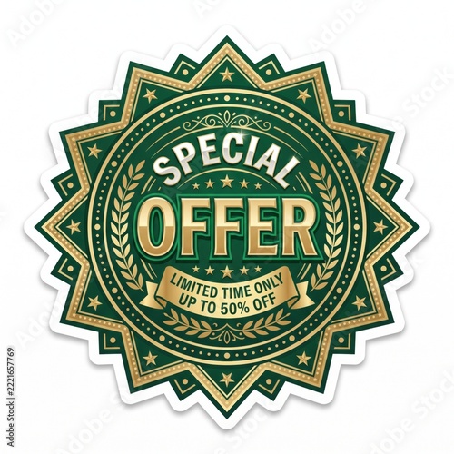 Special Offer Star Badge Isolated on White Background