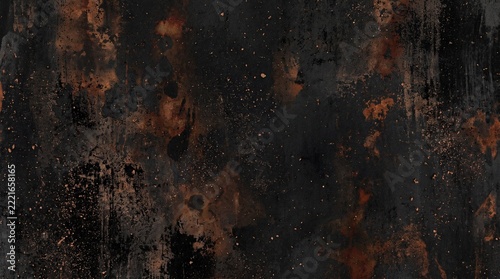 Abstract mosaic of dark wood panels with varying tones and textures