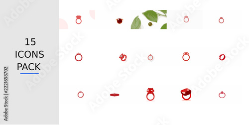 Red Flat Jewelry Ring Icon – Solid Red Vector Symbol for Apps, Websites, UI Kits, Mobile Interfaces, Presentations, Infographics and Modern Digital Design Projects