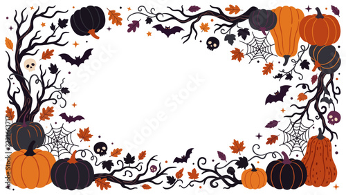 Halloween Decorative Border and Frame Flat Vector_26