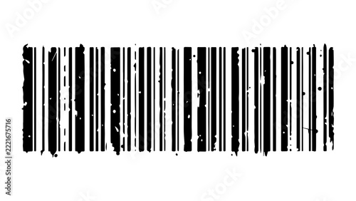 Black grunge distressed barcode