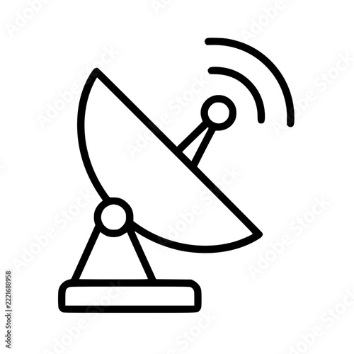 Satellite Dish Antenna Icon Outline. generative AI.