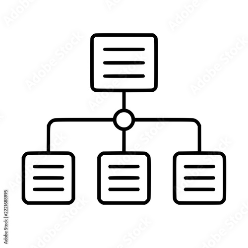Hierarchy Diagram Icon Outline. generative AI.