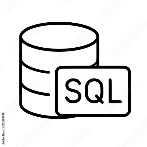 SQL Database Cylinder Icon Illustration. generative AI.