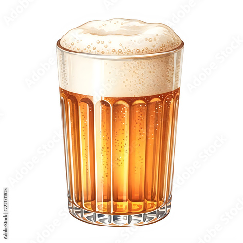 A glass of beer with a thick foamy head