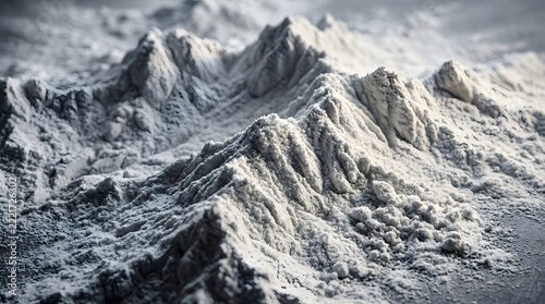 Dramatic Snow Covered Mountain Peaks in Winter Landscape