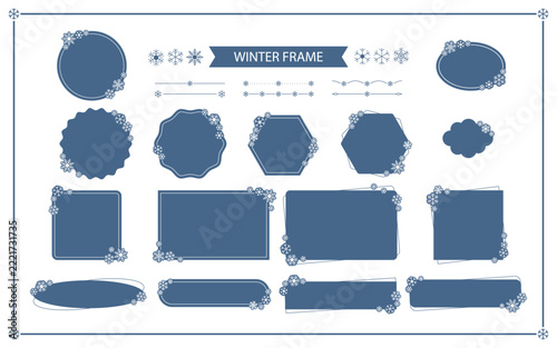 snowflake invitation card, winter frame, christmas decoration
