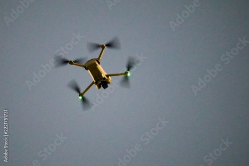 Low-flying drone with marker lights