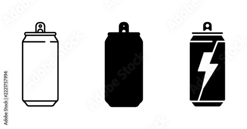 Energy drink can icon, glyph, logo