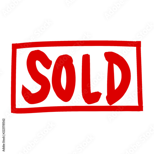Sold red rubber stamp