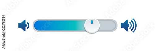 Volume control slider interface element vector for audio level adjustment