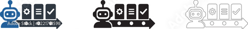 AI Robot Task Management Checklist and Workflow Automation Icon