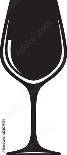 Black wine glass silhouette graphic icon