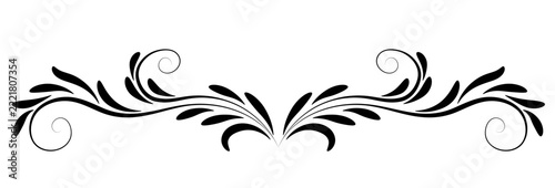 Ornament with leaves. Text divider. Decorative element for decor and text greeting or invitation card design.