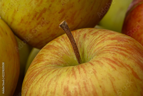 apples on a yellow background