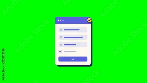 Minimalist Blue UI Registration Form on Green Screen