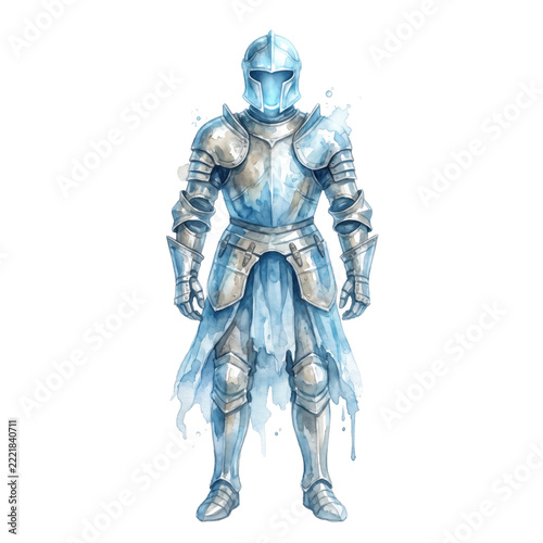 Halloween ghost knight armor isolated on transparent background for