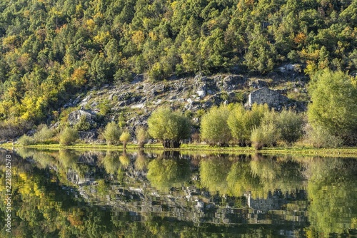 Landscape on the river Crnojevic near Rijeka Crnojevica, Montenegro