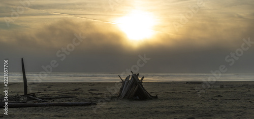 sunset over the beach