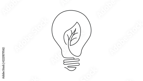 Minimalist line icons of an open book with a crescent moon and a lightbulb containing a single leaf on a white background