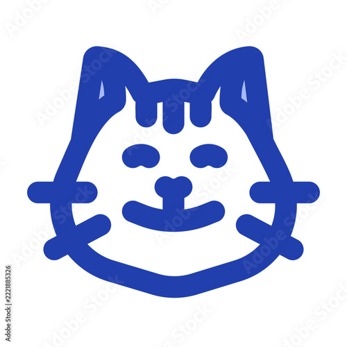 Smile Cat A playful and modern blue icon crafted for pet lovers, animal themed websites, mobile apps, UI/UX projects, social media, presentations, and creative digital products.
