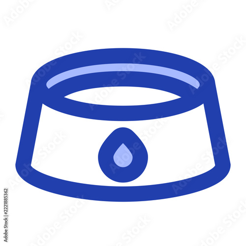 Water Bowl A playful and modern blue icon crafted for pet lovers, animal themed websites, mobile apps, UI/UX projects, social media, presentations, and creative digital products.