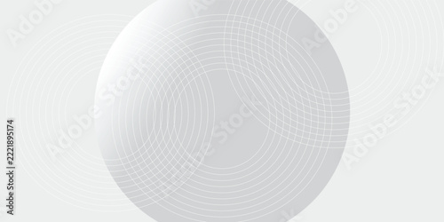 White geometric abstract background overlap layer on bright space with lines effect decoration. Modern graphic design element circles style concept for