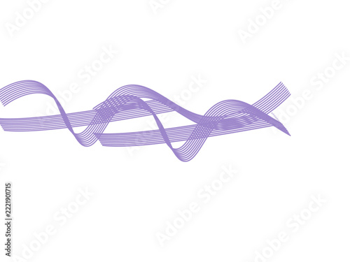 Purple abstract wave lines isolated on transparent background for
