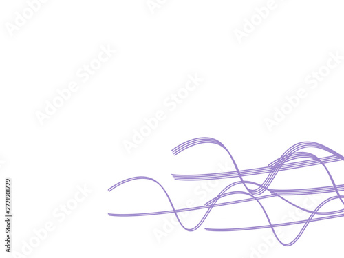 Abstract purple wavy lines graphic element isolated on transparent