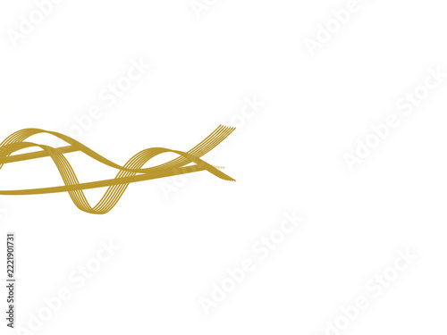 Golden wavy lines abstract graphic element isolated on transparent
