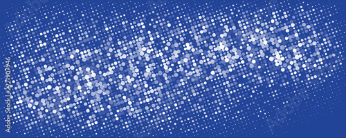 Blue Abstract Halftone Dot Pattern Background with White Circular Geometric Elements and Modern Digital Technology Texture