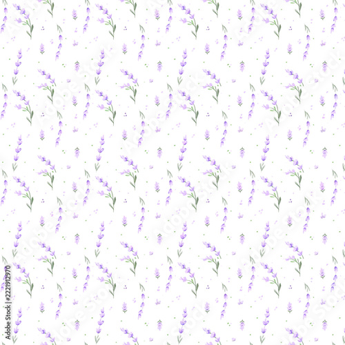 seamless pattern of purple lavender 