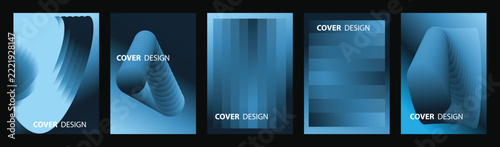 Abstract blue gradient poster background vector set. Modern cover templates with colorful geometric shapes and design for social media, banner and wallpaper..eps