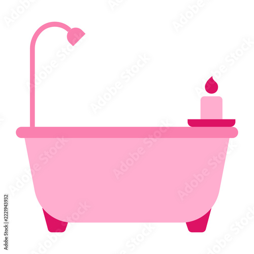 Self Care Bath Flat Color Icon for Relaxation Wellness
