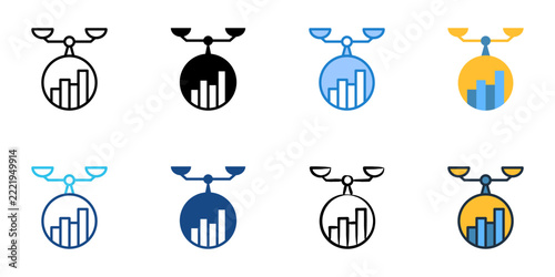 Stability icons set multiple style collection. Editable stroke 