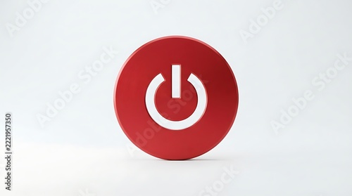 Red Power Symbol in Minimalist Design