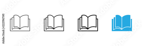 Book icon vector. open book sign and symbol. ebook icon