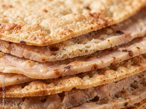 bread slices close up