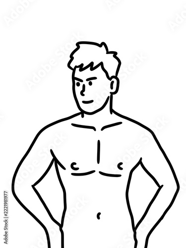 black and white cartoon cute man
