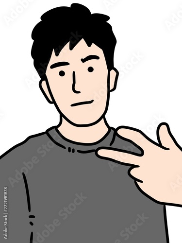 cute man cartoon on white background