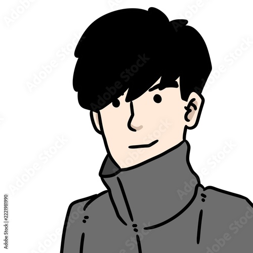 cute man cartoon on white background