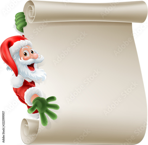 Christmas Santa Claus Background Border Sign