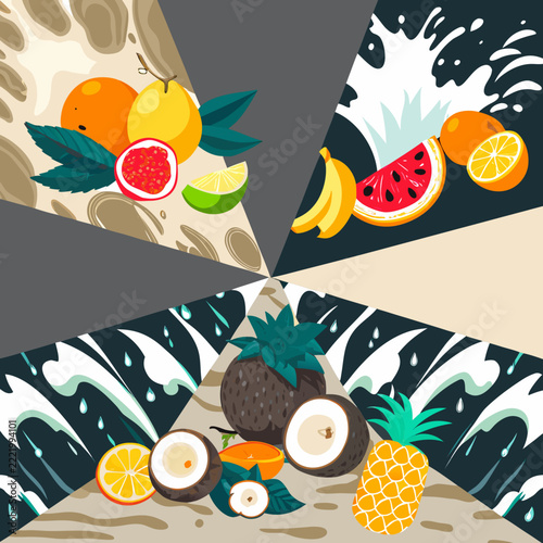 vector illustration of a set of autumn elements