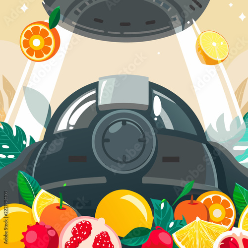 vector illustration of a car with different seasons
